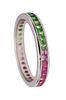 Eternity Ring Band In 18Kt White Gold With 1.95 Ctw In Colors Sapphires