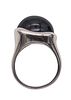 Tiffany Co. Elsa Peretti Sculptural Ring in .925 Sterling Silver With 15.80 Cts Black Jade