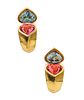Marina B Milan Earrings In 18Kt Yellow Gold With 5.58 Ctw In Tourmaline And Topaz