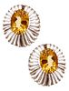 Seaman Schepps 1970 Fluted Rock Quartz Earrings In 14Kt Gold With 79.32 Cts Citrines