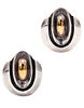 Cartier 1970 Geometric Earrings In Sterling Silver And 18Kt Yellow Gold