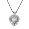 18K White Gold Floating Diamond Heart Necklace w/ 14K Chain