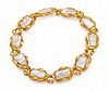 14 K Gold And Pearls Bracelet Ca. 1970, L 7" 12g