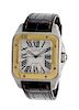 A Stainless Steel and 18 Karat Yellow Gold Ref. 2656 "Santos 100" Wristwatch, Cartier,