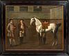 THE SALE OF AN ARABIAN HORSE OIL PAINTING