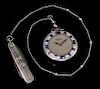 A Recased Platinum, Diamond and Sapphire Pocket Watch with Fob Chain and Knife, Patek Philippe for Tiffany & Co., Circa 1937,