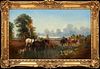 LANDSCAPE OF HORSES OIL PAINTING