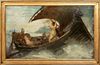 OTTOMAN BARBARY PIRATES KIDNAP OIL PAINTING