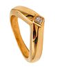 Cartier Paris Contemporary V Shaped Ring In 18Kt Gold With VS Diamond