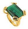 Gucci Milano Horsebit Cocktail Ring In 18Kt Gold with 26.5 Cts Malachite