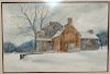 Paul Scarborough Watercolor, Winter Landscape