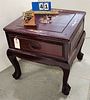 Chinese Mop Inlaid 1 Drawer Stand 22 1/2" X 23" Sq
