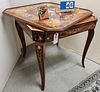 Italian Inlaid Game Table W/ Interior Roulette, Checkerboard, Backgammon Etc 29 1/2"H X 31" Sq