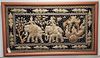 Indian Framed Stump Needlework Elephant Procession 36" X 64"