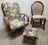 Bamboo Armchair, Side Chair And Footstool
