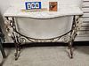 Wrought Base Marble Top Console Table 30"H X 35"W X 14"D