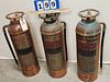Lot 3 Vintage Fire Extinguishers 24"H X 7" Diam