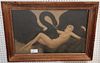 Framed Orig Ikart Etching Leda And The Swan Bottom Is Cropped To Fit Frame 21" X 32"