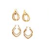 Two Pairs of 14K Yellow Gold Earrings