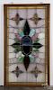 Stained glass transom, 20th c., 55 1/2'' x 30 1/2''.