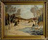 Oil on canvas winter landscape, signed F. Wittenberg, dated lower right '49, 22'' x 28''.