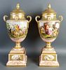 A Pair of Late 19th C. Royal Vienna Pink Ground