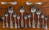 Coin silver spoons 19th c., of various makers, to include Lemon, Stowell, Duhme, etc., 10.2 ozt.