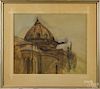 Seymour Remenick (American 1923-1999), watercolor architectural study, signed lower right