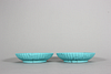 A pair of turquoise glaze porcelain daisy petal plates,Qing Dynasty,China