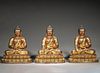3 gilding copper buddha statues