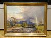ENGLISH RIVER LANDSCAPE OIL PAINTING