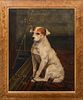 PORTRAIT OF "PIP" A JACK RUSSELL TERRIER OIL PAINTING