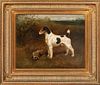 WIRE FOX TERRIER PORTRAIT OF HARE OIL PAINTING