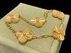Van Cleef & Arpels 18K Yellow Gold Vintage Alhambra 5 Motif Bracelet