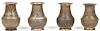 4 Rare Ornate Bronze Ceremonial Batuka Water Containers