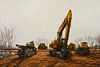 Rod Massey "Waiting Construction Eqpt" Painting