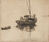 H. Lindley Hosford Fishing Boat Etching