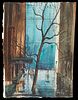 C. Robert Perrin "Reflections" Cityscape Painting