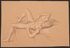 Paul Cadmus Reclining Female Nude Crayon on Paper