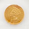 1856 $1 Gold Slanted 5 Coin