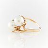 18k Yellow Gold Double Pearl Ring