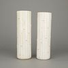Pair MCM Japanese Folkware Ceramic Ikebana Vases