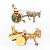 2 Marx Wind-up Tin Toys Donkey & Carriages