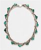 A Modernist Sterling Silver and Malachite Necklace, TILO, 98.10 dwts