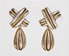 * A Pair of Sterling Silver and 18 Karat Yellow Gold Pendant Earclips, Tiffany & Co., Circa 1990, 20.60 dwts.