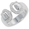 Cartier 2C Boucleur 18K White Gold Diamond Ring