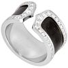 Cartier 2C Laquer Diamiond 18K White Gold Ring