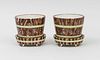 PAIR OF MODERN CHINESE FAUX BOIS CACHE POTS AND STANDS