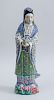 CHINESE FAMILLE ROSE PORCELAIN FIGURE OF KWAN YIN