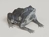PAINTED METAL MODEL OF A SEATED FROG